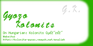 gyozo kolonits business card